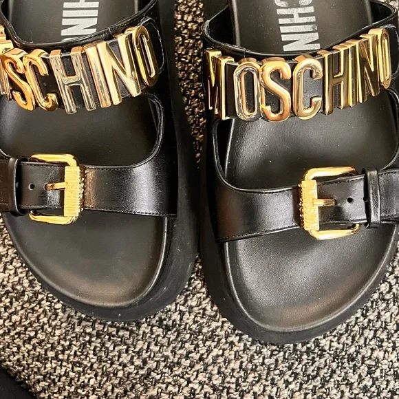 【関税&送料込み】Moschino Sandal With Woven Buckle Moschino | Shoes | Moschino Buckle Strap Slide Sandalswomen